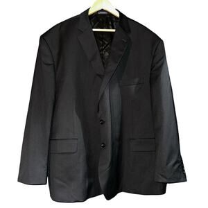Stafford Wool Blazer Sports Coat Black 58SH Super 100's Wool Party Event Holiday